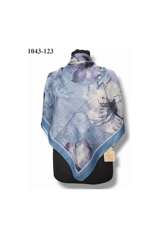 Velscarfs Soft Pamuk Parla Eşarp İndigo Mavi 1043-123 Çok Renkli