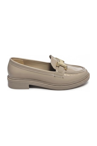 Dosa Shoes Babet Klasik Tokalı Kadın Ayakkabı Bej