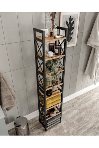 Mini Dekoratif Banyo Rafı Havluluk Peçetelik 8 Katlı Çok Renkli