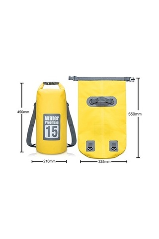 Zcjb Outdoor Su Geçirmez Kuru Çift Omuz Askılı Çanta Kuru Çuval, Kapasite: 15l Yeşil Yeşil