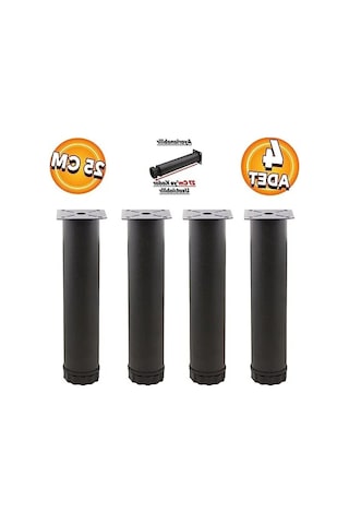 Ayarlanabilir 25 Cm Metal Destek Ayağı - Koltuk Ve Baza Yükseltici Abanoz