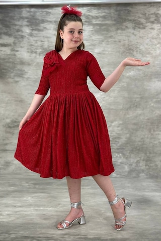 Işıltılı Araboy Kız Çocuk Abiye Elbise 001