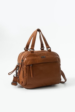 Baginn Retro Vegan Deri Günlük Kadın Postacı Çanta Çapraz Askılı Omuz Çantası Yıkama Suni Deri 27 23 Cm Taba