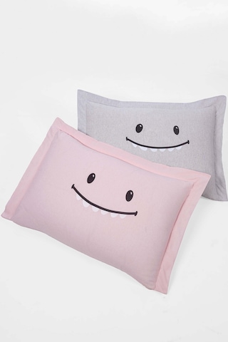 Eponj Home 2li Yastık Kılıfı Oxf. Lububu Pembe Gri Siyah-kahve