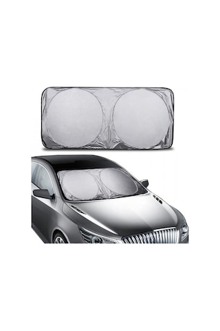 Polham 142x67 Cm Universal Araç İçi Ön Cam Güneş Koruyucu Branda, Sedan, Suv Ve Hatchback Uyumlu