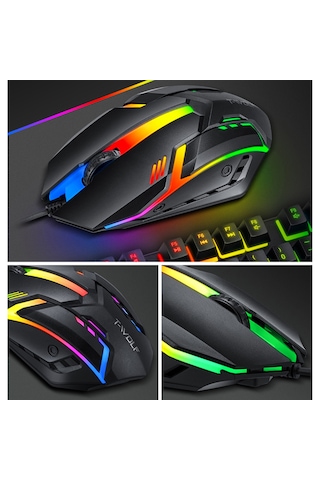 104 Tuş 3'lü Oyun Seti - Kablolu Rgb Işıklı Klavye + 3.5mm Kulaklık + Büyük Mouse Pad - Çoklu Platform Uyumlu Ps4/xbox/pc Diğer Lazer