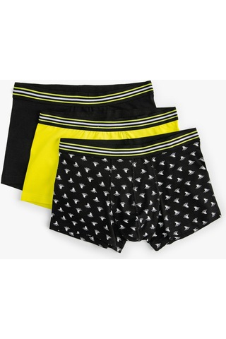 Koton 3'Lü Boxer Seti Baskılı Çok Renkli Siyah 4Slm90048Mk 4Slm90048Mk999