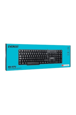 Everest Kb-517uf Siyah Usb F 2mt Kablo Uzunluğu Standart Klavye