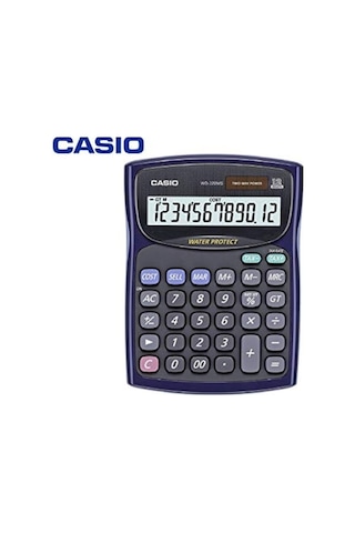Casio Wd-220Ms-Bu 12 Hane Suya-Toza Dayanıklı Masaüstü Hesap Makinesi