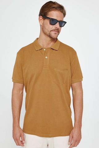 Tudors Erkek Regular Fit Klasik Kesim %100 Pamuk Düz Pike Kahverengi Polo Yaka Tişört-31022 Kahverengi