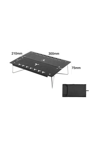 Jeehugo Siyah Taşınabilir Alüminyum Kamp Masağı - Hızlı Açılabilir, 15kg Yük Kapasitesi, Çantalı - Doğa Yürüyüşü, Piknik, Bilgisayar Kullanıma Uygun Siyah