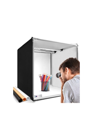 Deyatech PRO 60 x 60 CM Katlanabilir Led Işıklı Ürün Çekim Çadırı