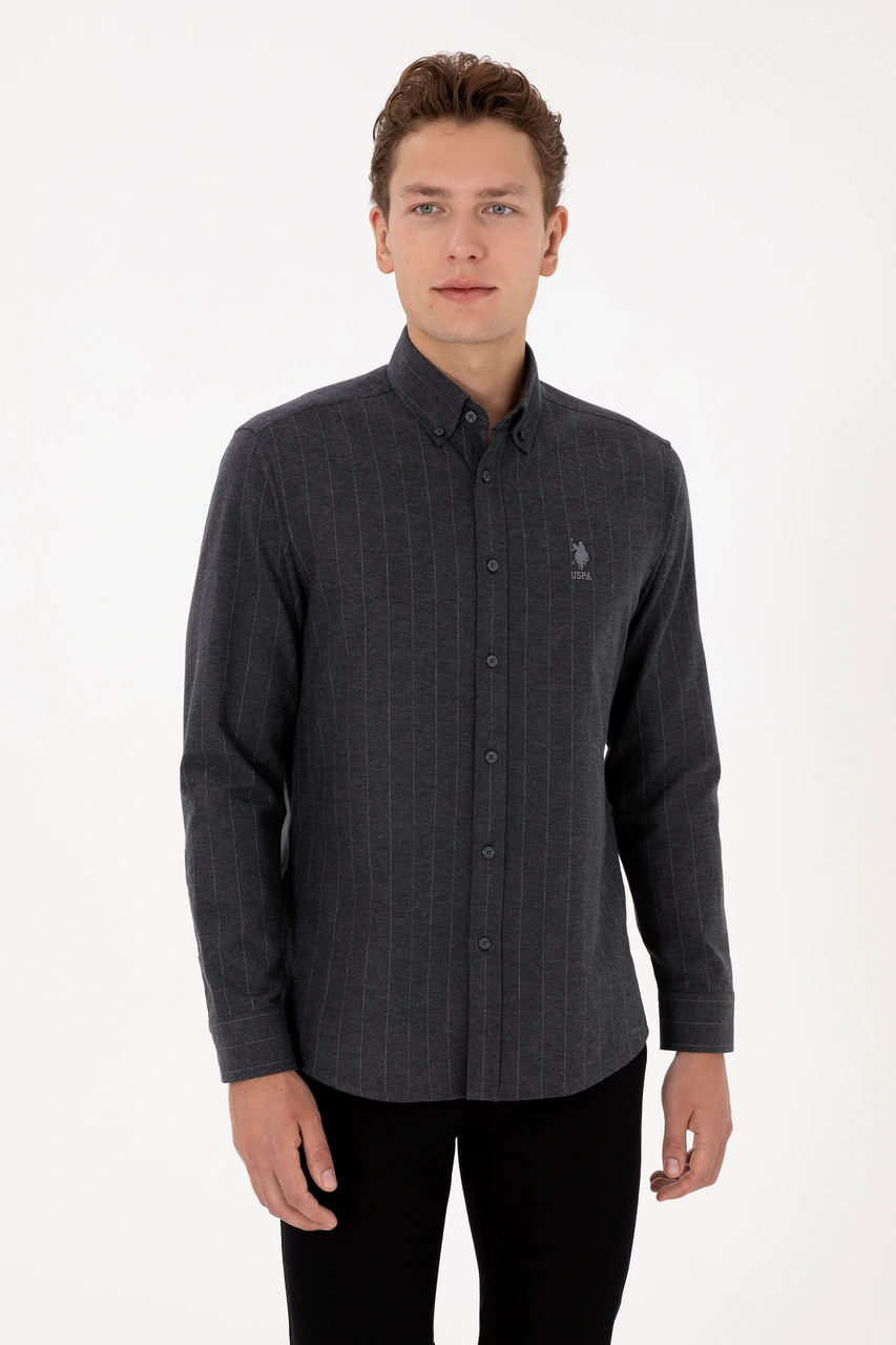 U.s. Polo Assn. Erkek Antrasit Gömlek Desenli 50316559-vr006 Antrasit