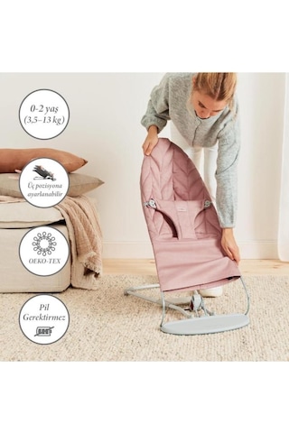Bliss Ana Kucağı Petal Woven Cotton & Taşıma Çantalı / Dusty Pink