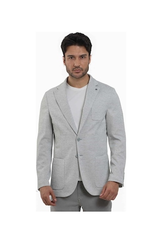 Dufy Haki Erkek Slim Fit Armürlü Mono Yaka Ceket - 104433-haki Haki