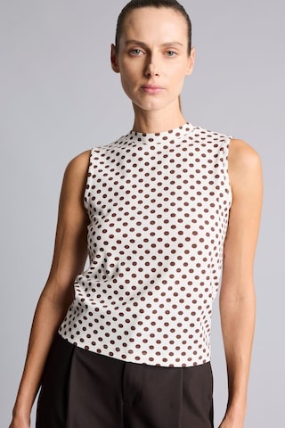 Defacto Puantiyeli Slim Fit Dik Yaka Basic Atlet I7292ax26hser105 Ekru-er105