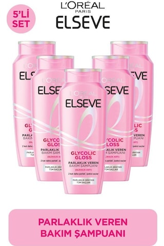 Elseve Glycolic Gloss Core Parlık Veren Bakım Şampuanı 5 x 300 ML
