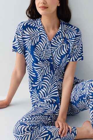 Kocabey Arnetta Ar3607-s Kadın Gömlek Pijama Takım Saks Mavi