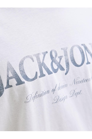 Jack & Jones Erkek Gögüs Logo Baskili Tisört - Devin - 12290173 Beyaz