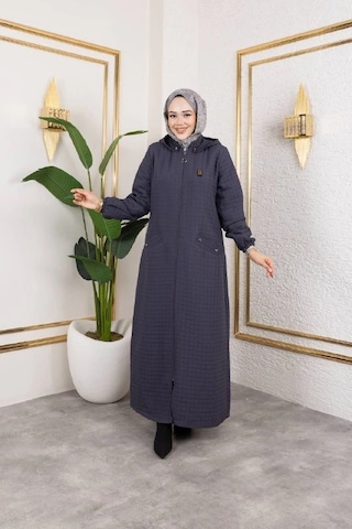 Nevayla Moda Kapüşonlu Kapitone Mont / Gri-m104 Gri