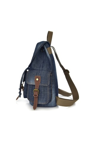 Maoyaya D9006 Multifunctional Denim Backpack 001, Pratik Tasarım Mavi