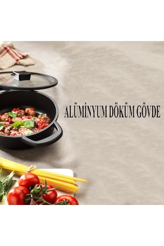 Schafer Hektor Döküm Kısa Tencere 22 Cm Siyah