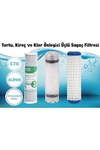 Sulook Daire Girişi 10 İnç Tortu, Kireç Ve Klor Önleyici Üçlü Sayaç Filtresi