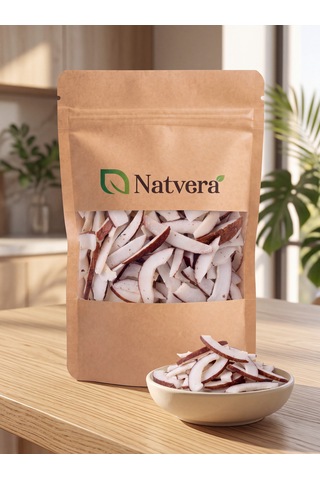 Natvera Doğal Hindistan Cevizi Kurusu 250 G Dilimlenmiş Kilitli Kraft Paket
