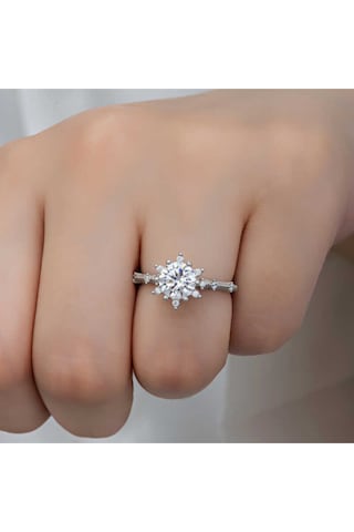 Casera's Gümüş Çiçek Desenli Kadın Yüzük Csr2185265 Gümüş