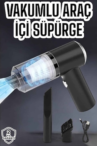 Üflemeli Güçlü Vakumlu Ev Ofis Araç Süpürgesi El Süpürgesi Şarjlı