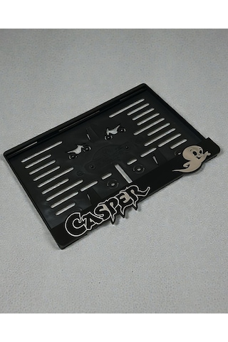 Motorsiklet Casper Plakalık Kırmızı Kabartmalı Krom Yazı 1 Adet Motor Plakası