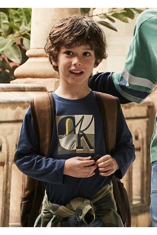 Mayoral Erkek Çocuk Uzun Kollu T-shirt 4076 Mavi