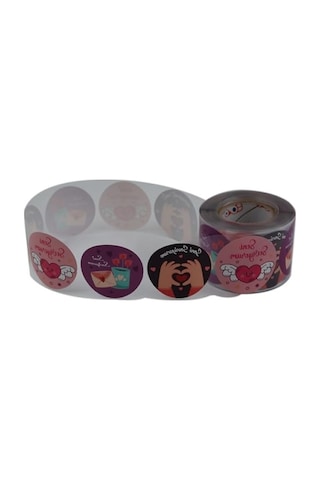 "seni Seviyorum" Etiketi Seti, 500 Adet, 5 Cm Çapında 124-Pembe