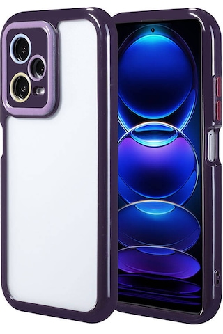 Xiaomi Redmi Note 12 Pro 5g Kılıf Kamera Korumalı Renkli Kenar Ve Çerçeve Tasarımlı Zore Vitamin Kap Derin Mor