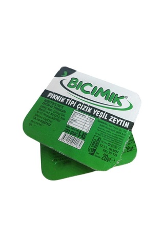 Bıcımık Çizik Yeşil Zeytin İşlem Görmüş Salamura 20 G Piknik X 56 Adet
