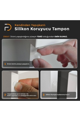 Furndiy Şeffaf 72 Parça Kendinden Yapışkanlı Ses Kesici - Cam Masa Pabucu - Çekmece Ve Dolap Kapısı İçin Yumuş Çok Renkli