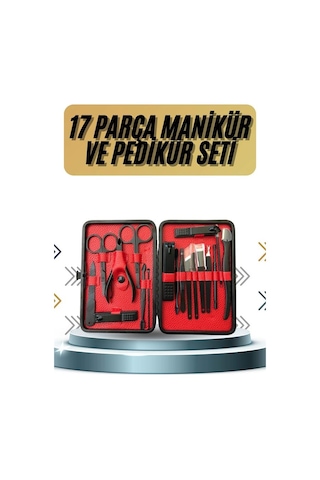 17 Parça Manikür Pedikür Seti El Ayak Bakım Seti Tırnak Makası Törpü - Lisinya