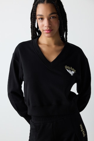 Penti Siyah V Yaka Harry Potter Baskılı Sweatshirt Siyah Siyah
