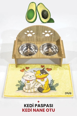 Pati Mama Kabı Kedi Köpek Suluk Mamalık, Paspas Ve Avokado Kedi Nanesi Hediye
