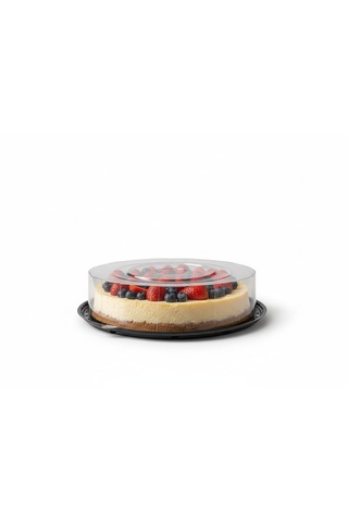 3 Adet Plastik Düz Kek Saklama Kabı / Pasta Kabı