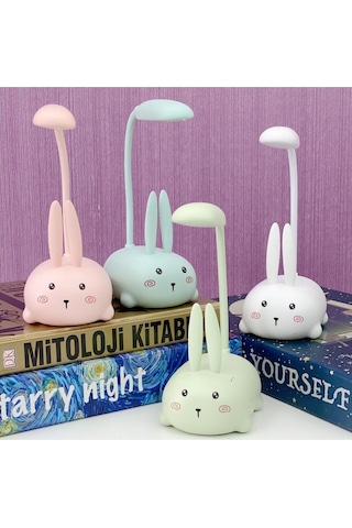 Akrobatik Şarjlı Tavşan Masa Lambası Beyaz