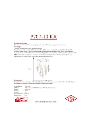 Eray Aydınlatma P7077-10 10Lu Krom Sarkıt Led Avize