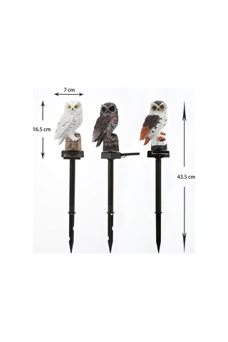 Mufunye Solar Led Baykuş Bahçe Işığı - Kauçuk仿真动物 Tasarım - 12 Saat Sürekli Aydınlatma - Serit Ve Çimen İçin Kolay Kurulum