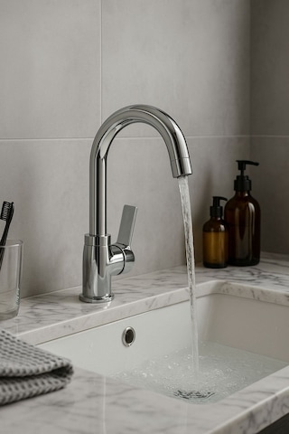 Rudi Armatür Krom Kaplama Lüx Lavabo Bataryası Gümüş