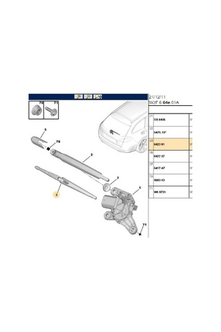 Arka Silecek Süpürgesi 1635156480 Peugeot 207-308-3008-5008