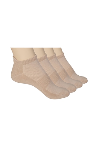 Elyfer 4 Çift Bambu Kadın-Erkek Unisex Yumuşak Terletmez Patik Çorap