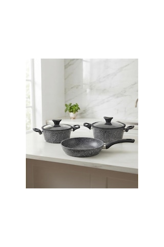 Khor Mini Set 3'lü 16 Cm Granit Gri