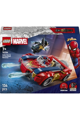 LEGO® ǀ Marvel Örümcek Adam Arabası, Venomlaşmış Wolverine’e Karşı 76336 - 7 Yaş ve Üzeri Çocuklar için Oyuncak Yapım Seti  (134P)