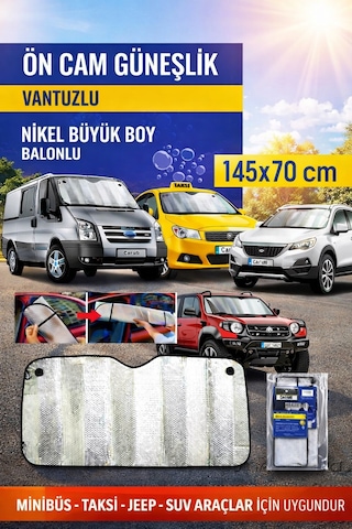 Oto Ön Cam Güneşlik Vantuzlu 145x70 Cm Nikel Büyük Boy Minibüs Taksi Suv Jeep Araç Güneşliği Oto Ön Cam Güneşlik Vantuzlu 145x70 Cm Nikel Büyük Boy Minibüs Taksi Suv Jeep Araç Güneşliği