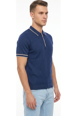 Raymons Erkek Polo Yaka Kısa Kollu Triko Tişört Regular Kalıp Bgl-st05557 Lacivert